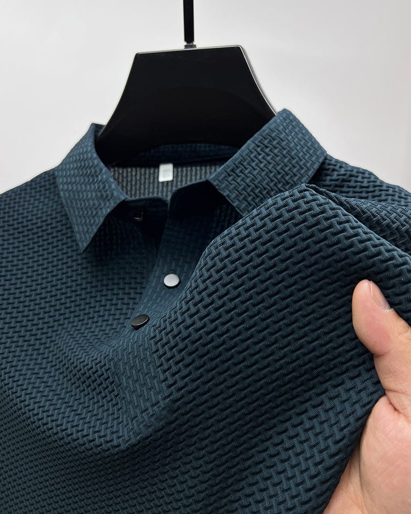 Tijmen | Poloshirt heren met korte mouw en knoopsluiting - Marineblauw