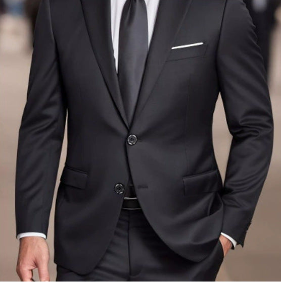 Tijn | Herenpak slim fit, lichtgrijs - Zwart