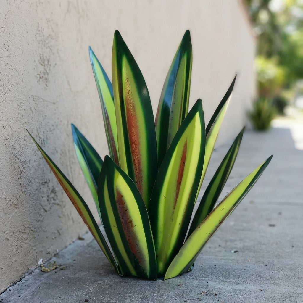 Tim | Metalen tuinornament agave met solar led - foto 4