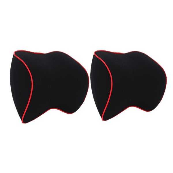Timo | Autonekkussen van memory foam, set van 2 - 2 stuks zwart en rood