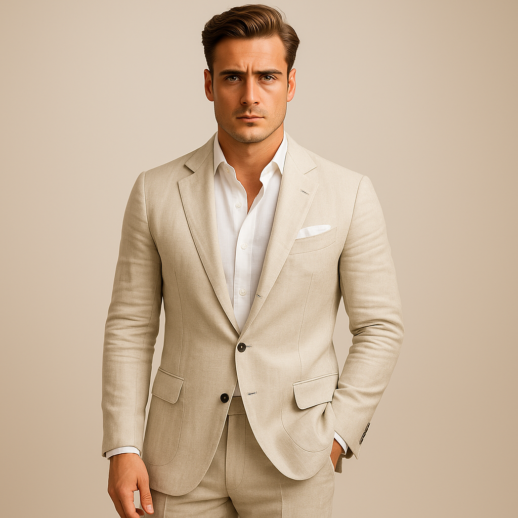 Timo | Linnen blazer voor heren - Beige