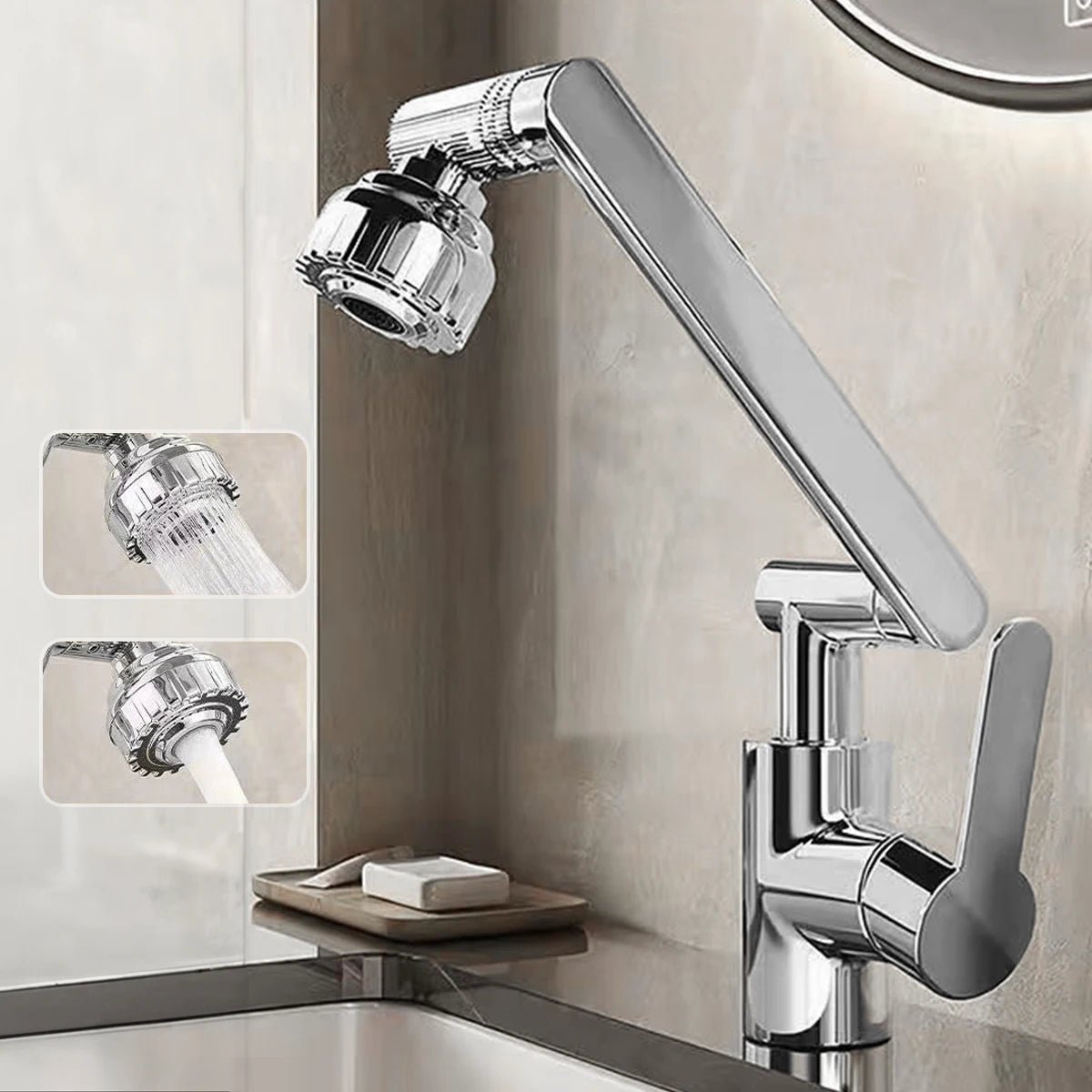 Tjeerd | Keukenkraan met flexibele arm en draaibare sproeier - zilver