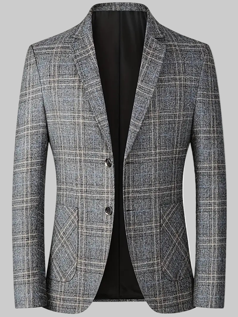 Tobias | Geruite blazer voor heren - grijs