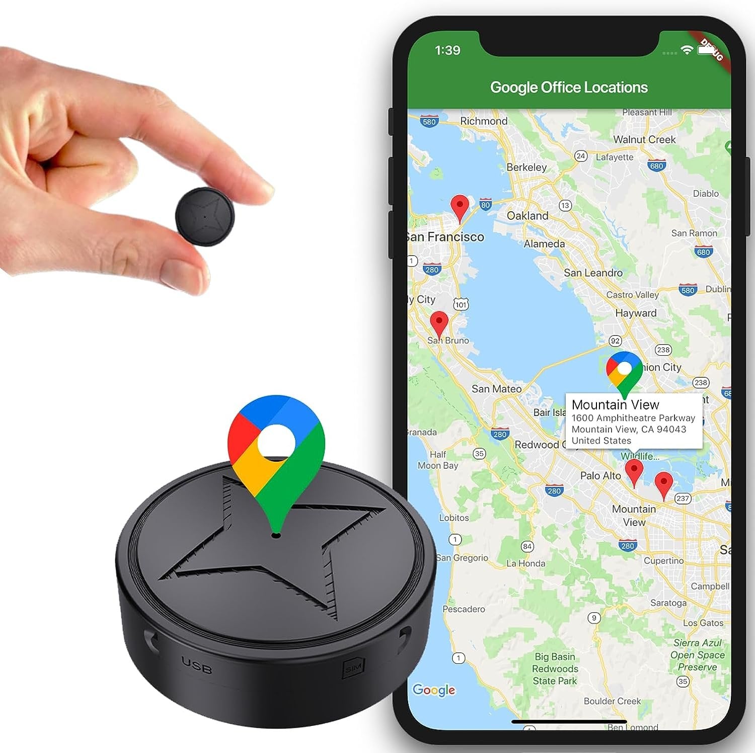 Magnetische waterdichte auto GPS-tracker - compacte voertuigtracker