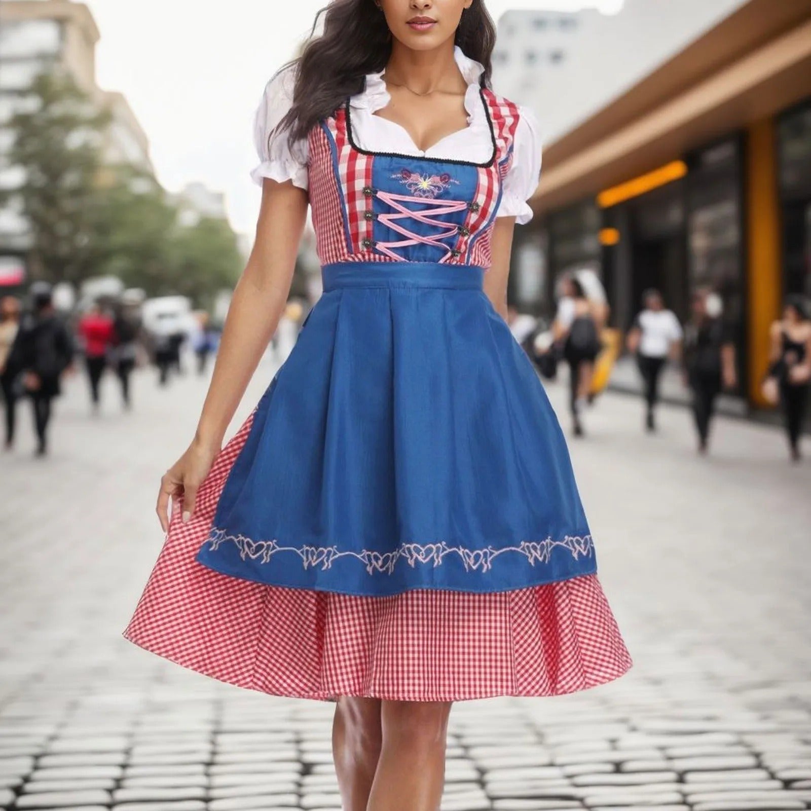 Dirndl_Jurk_Geruit_Oktoberfest_Dames_Victoria_Mae_Nederland_Belgie