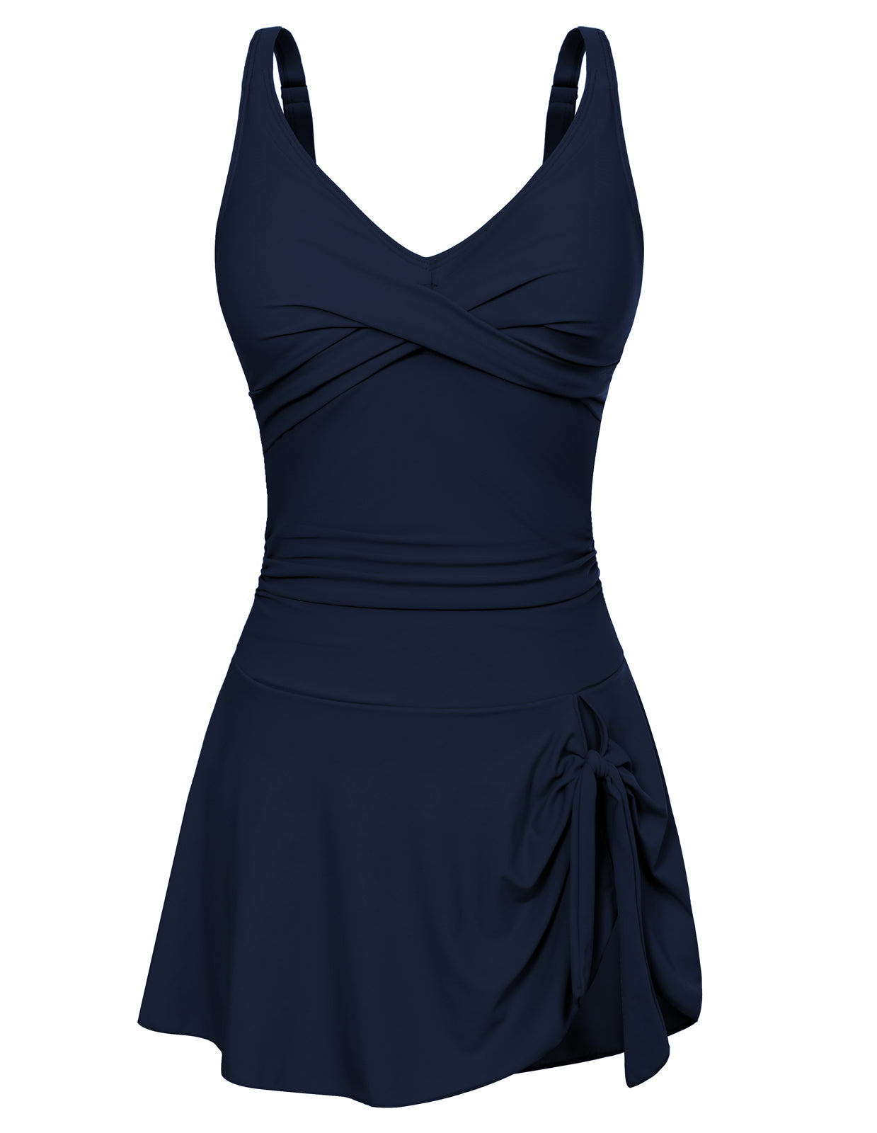 Vivian | Badpakjurk dames met rokje en V-hals - Marineblauw