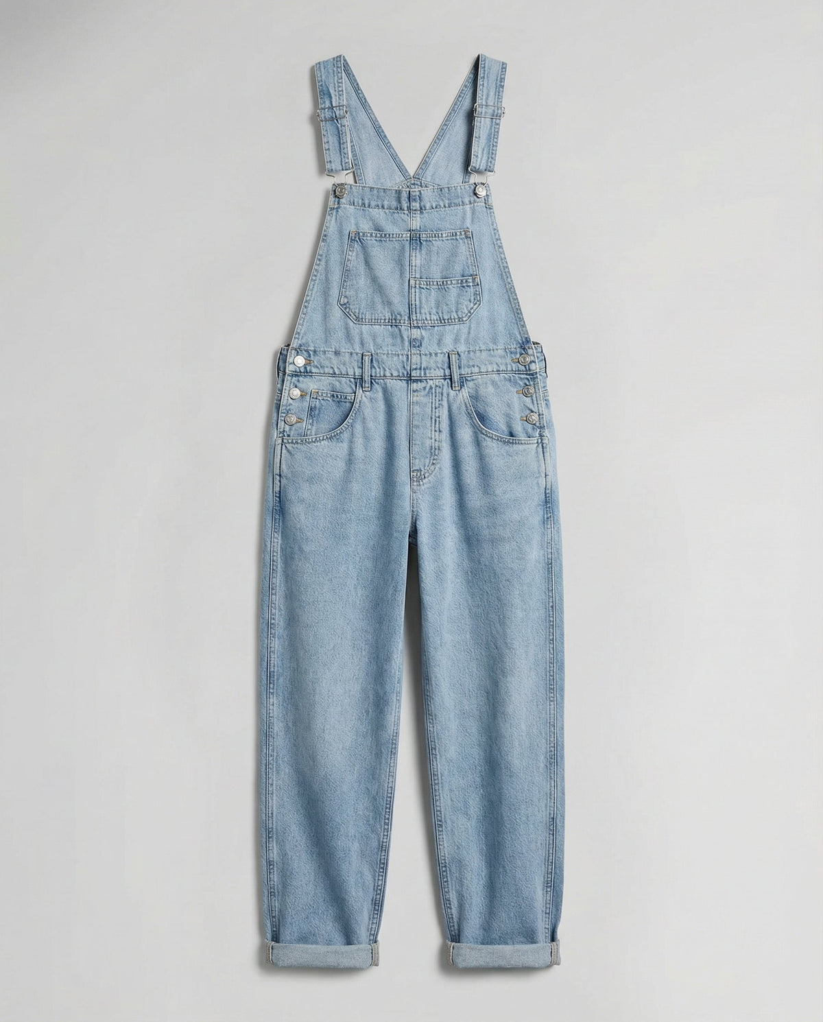 Vivian | Tuinbroek dames van denim, zwart - Lichtblauw