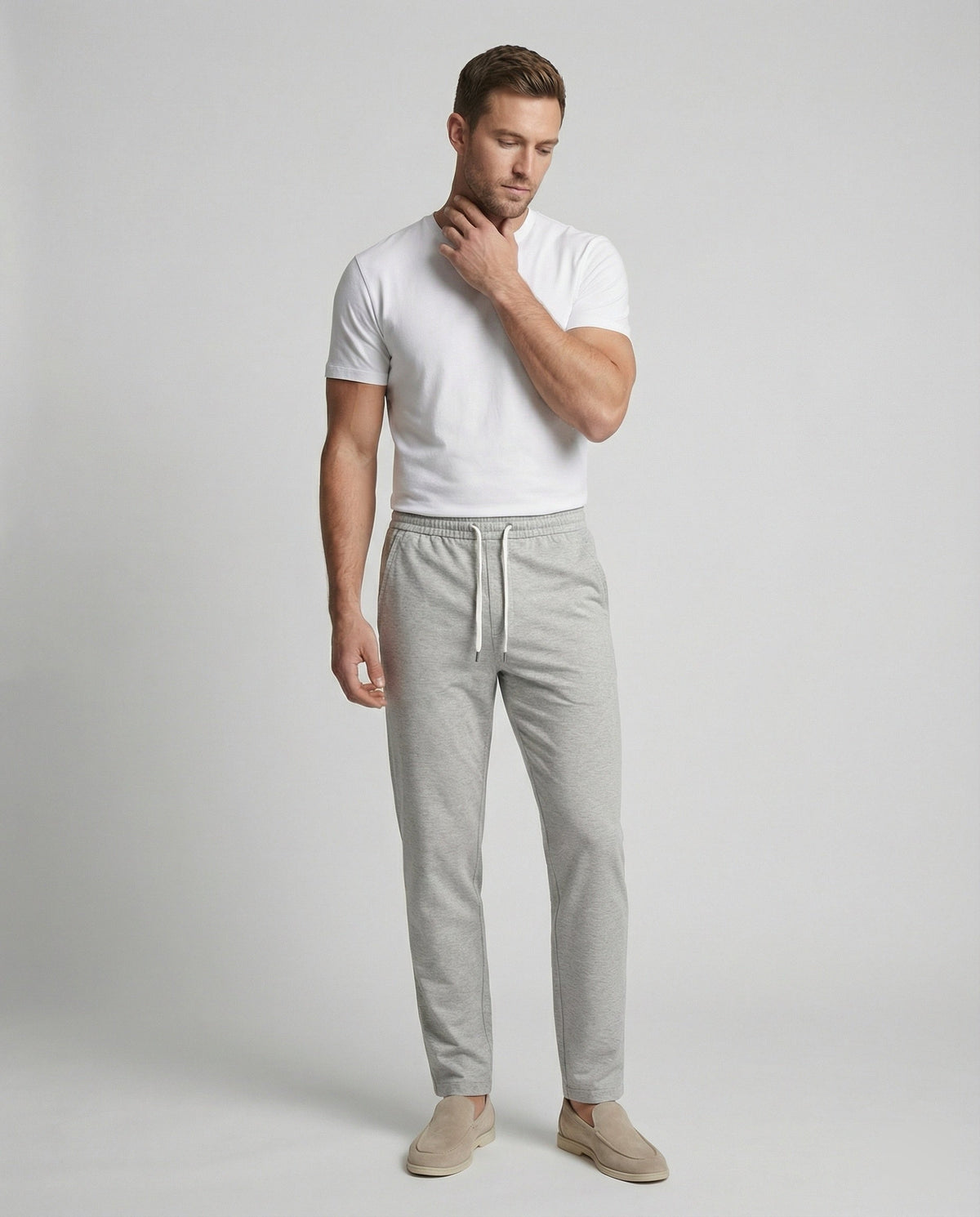 Wessel | Comfortabele joggingbroek voor heren in grijs - foto 7