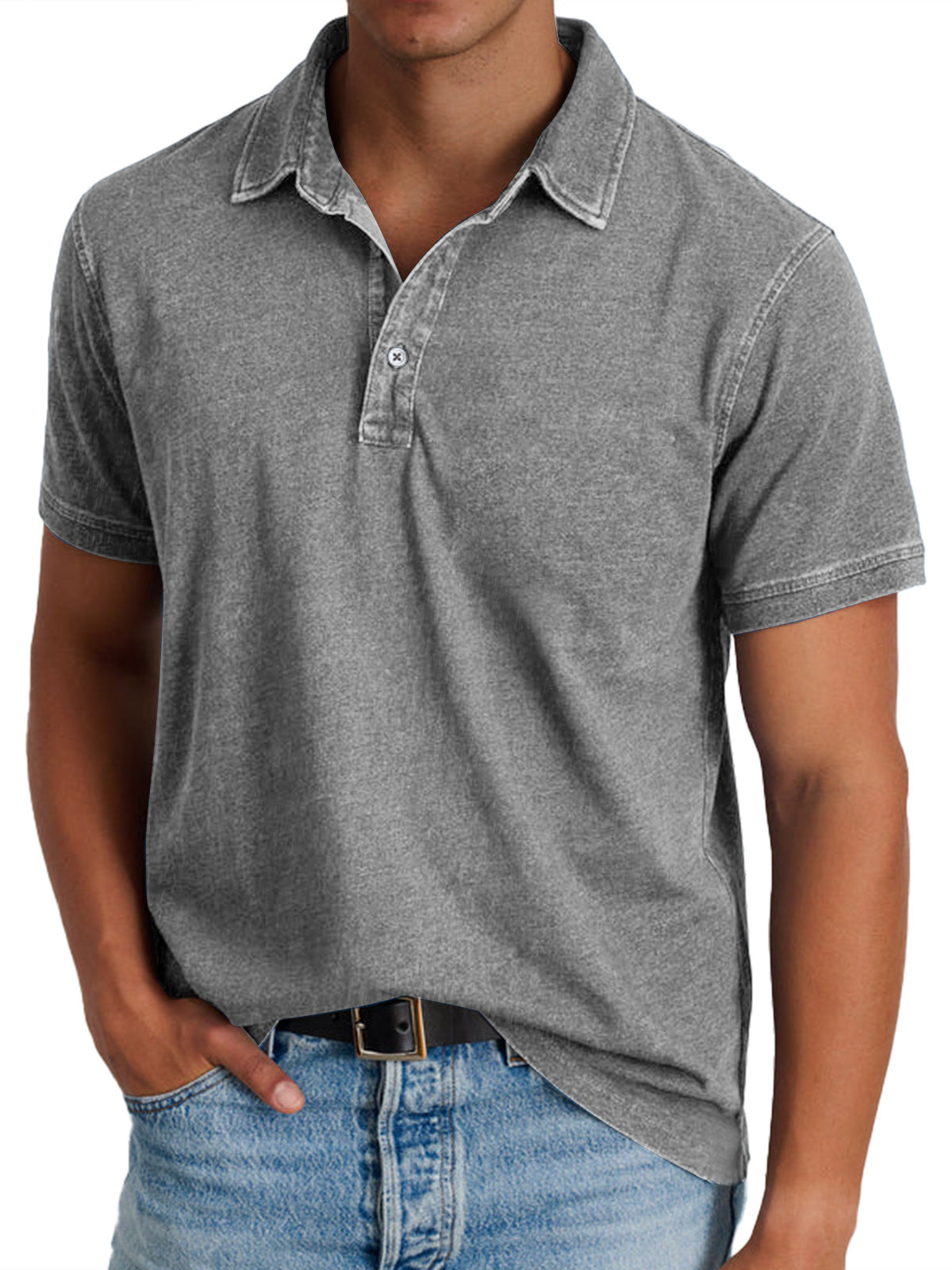 Willem | Poloshirt met korte mouw voor heren - Grijs