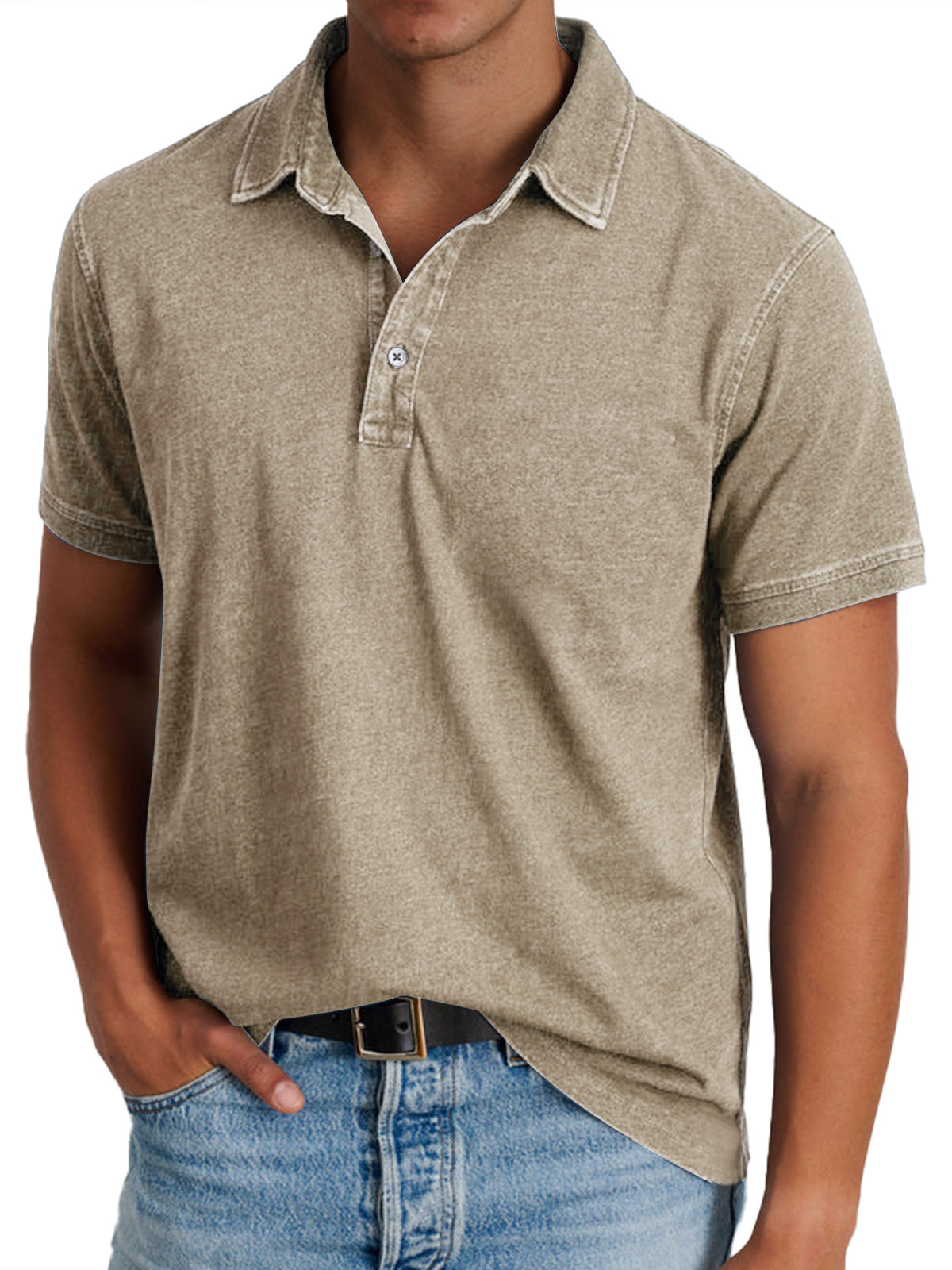 Willem | Poloshirt met korte mouw voor heren - Kaki