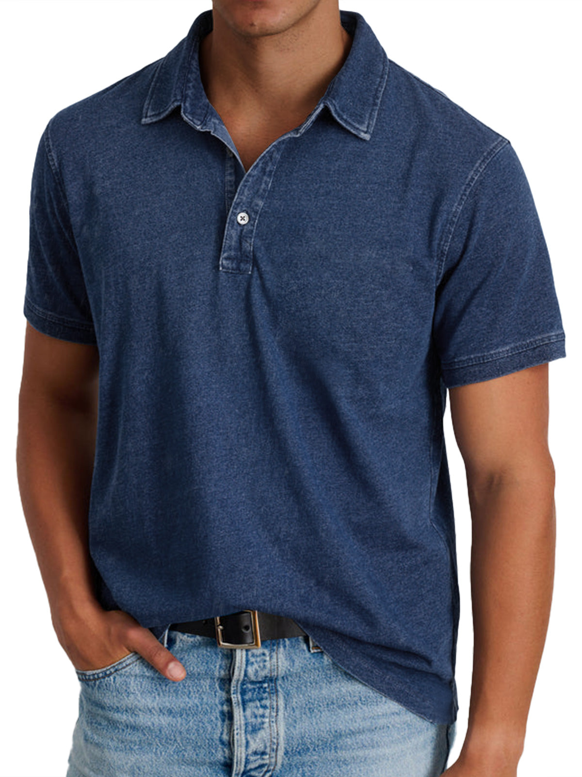 Willem | Poloshirt met korte mouw voor heren - Marineblauw