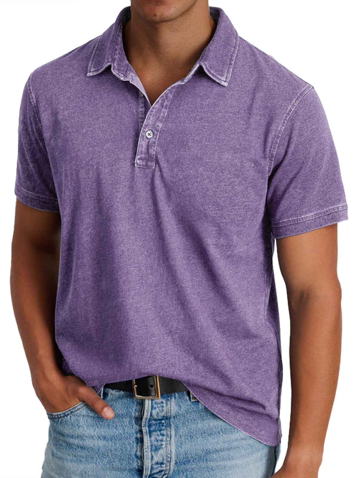 Willem | Poloshirt met korte mouw voor heren - Paars