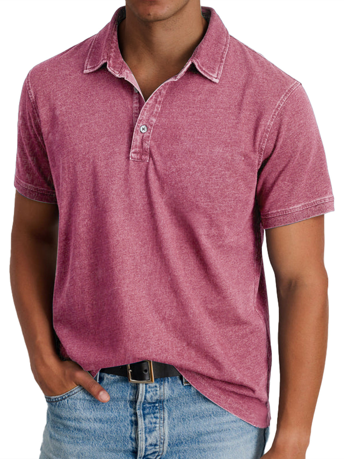 Willem | Poloshirt met korte mouw voor heren - Roze