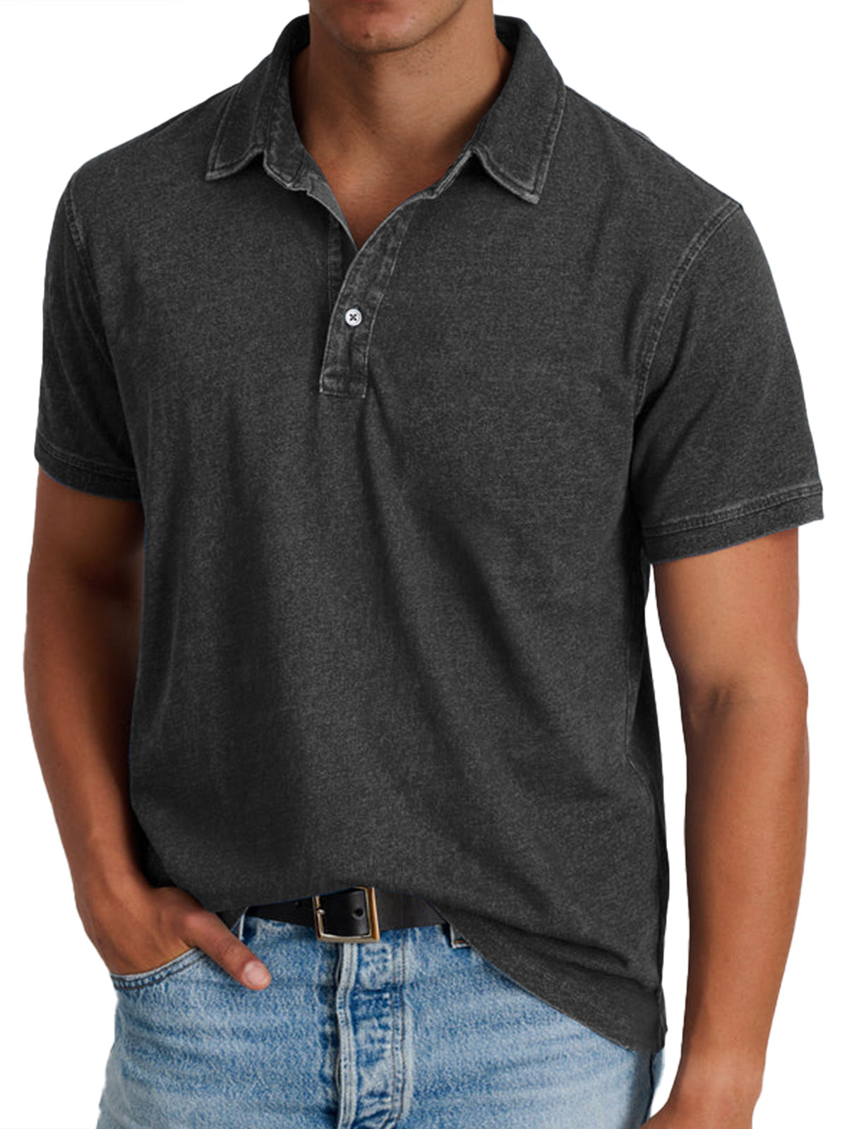 Willem | Poloshirt met korte mouw voor heren - Zwart