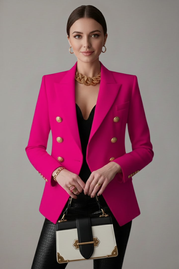 Wilma | Getailleerde dubbelrij blazer voor dames - Roze