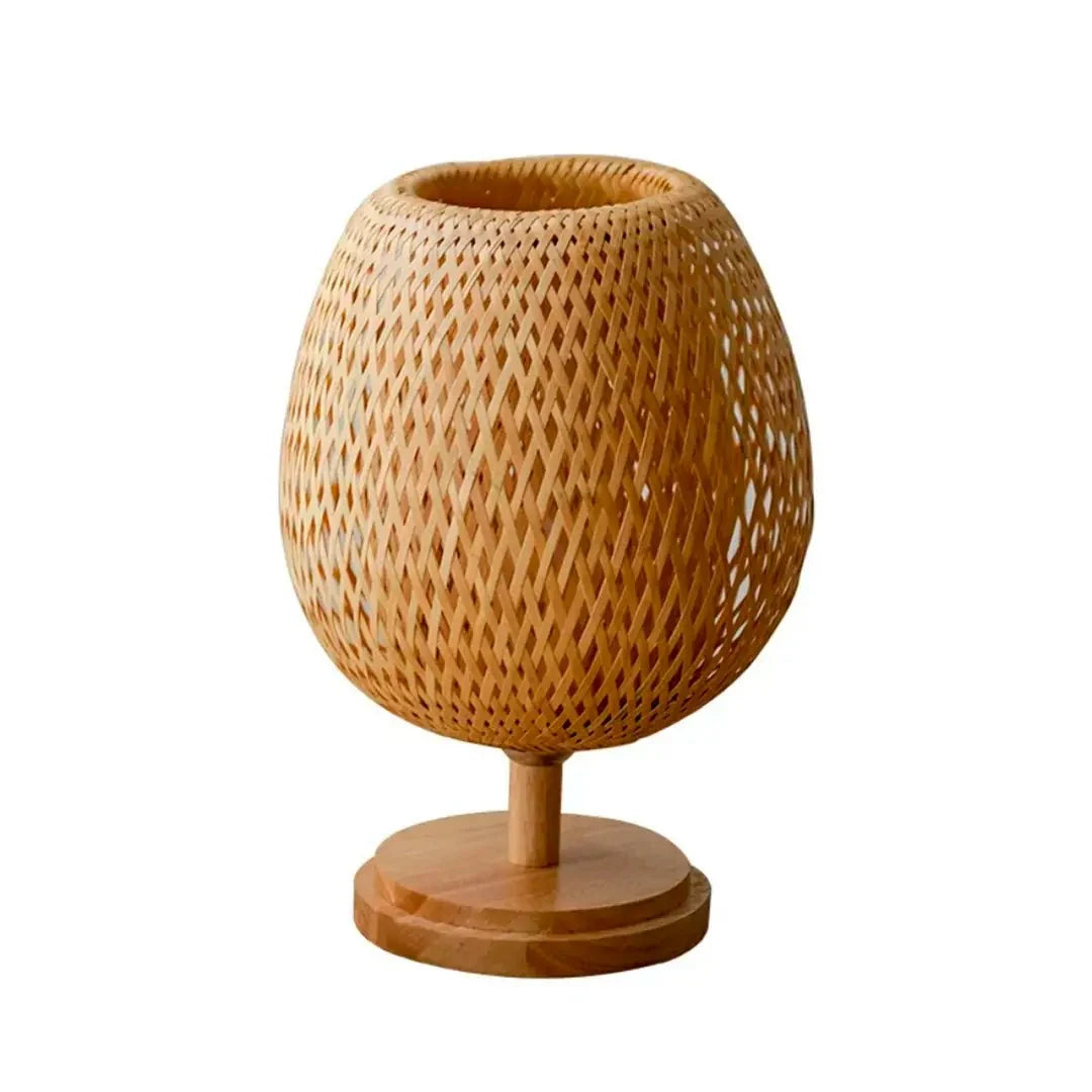 Wim | Bamboe tafellamp met houten voet - foto 13