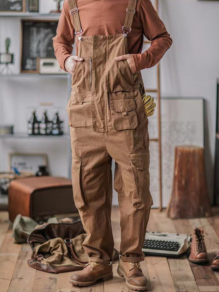 Yorick | Cargo tuinbroek voor heren met relaxed pasvorm - Bruin